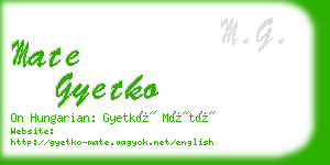 mate gyetko business card